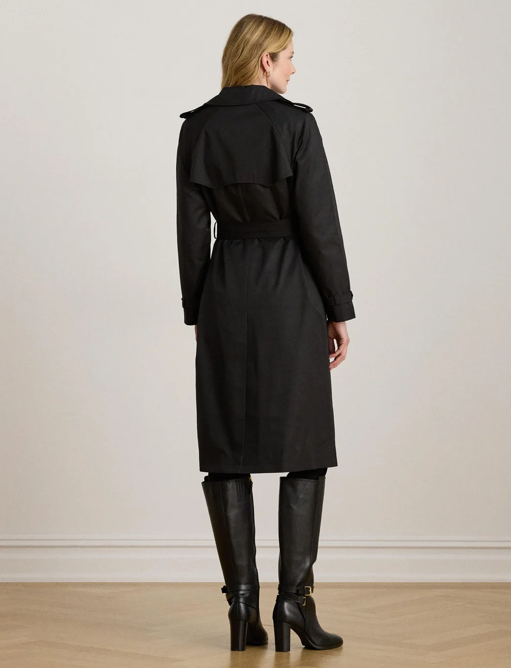 Lauren Ralph Lauren - Double-Breasted Belted Trench Coat - trenchcoats - black - 3