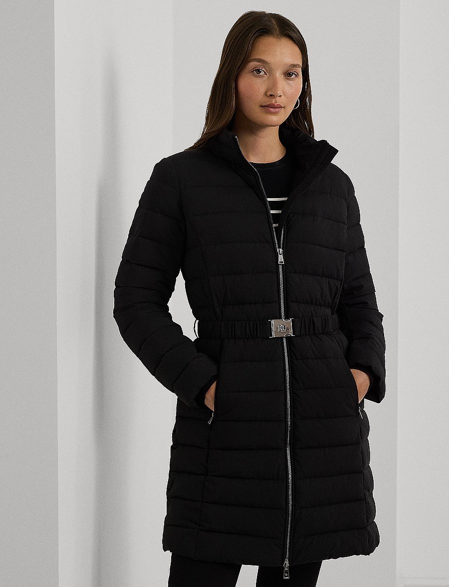 Lauren Ralph Lauren - Belted Quilted Mockneck Coat - black - 0