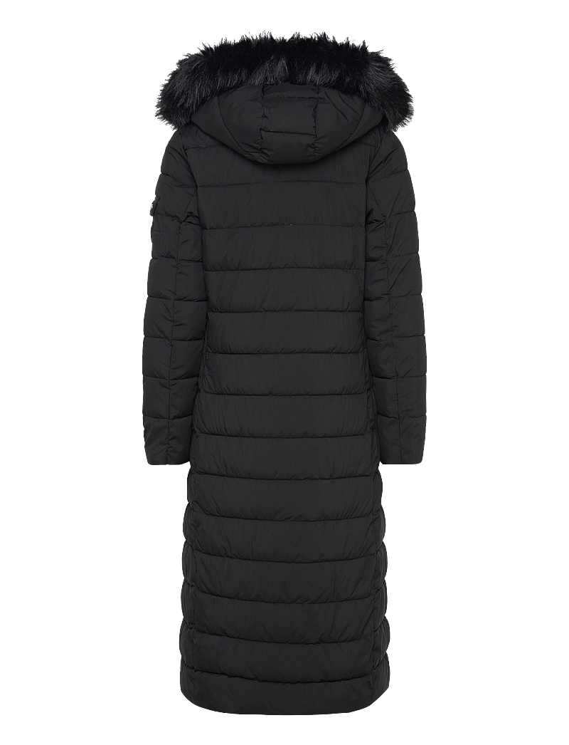 Lauren Ralph Lauren - Faux-Fur-Trim Quilted Hooded Coat - winterjacken - black - 2