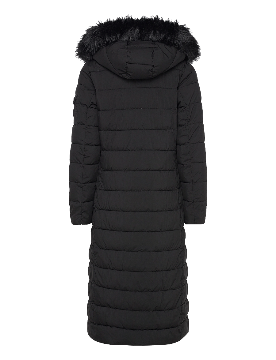 Lauren Ralph Lauren - Faux-Fur-Trim Quilted Hooded Coat - winterjacken - black - 2