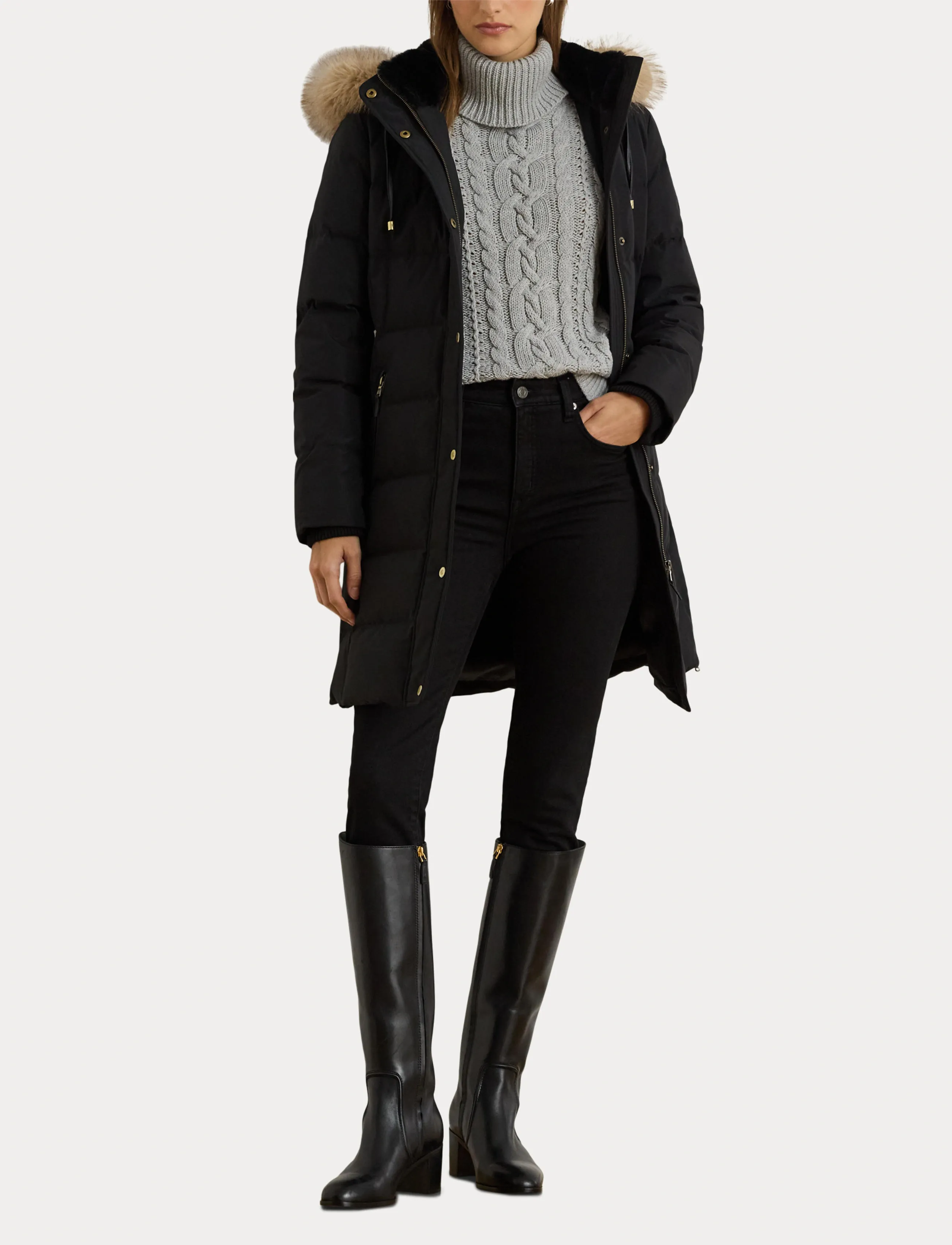 Lauren Ralph Lauren Faux-Fur-Trim Hooded Down Coat jackor dam – bild 4
