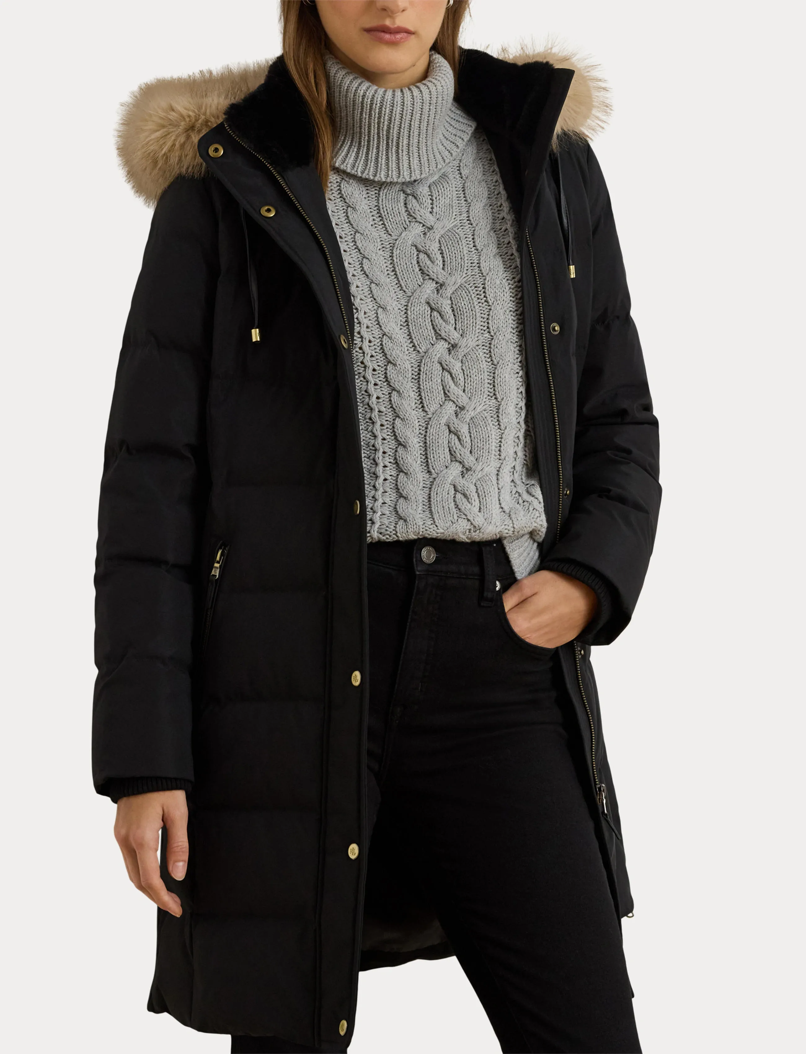 Lauren Ralph Lauren Faux-Fur-Trim Hooded Down Coat jackor dam – bild 5