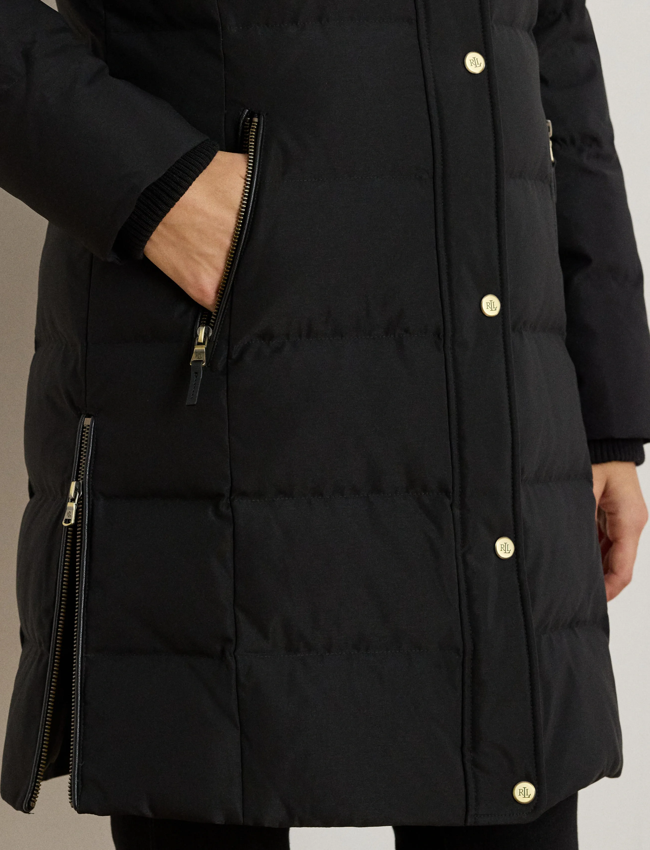 Lauren Ralph Lauren - Faux-Fur-Trim Hooded Down Coat - ziemas jakas - black - 5