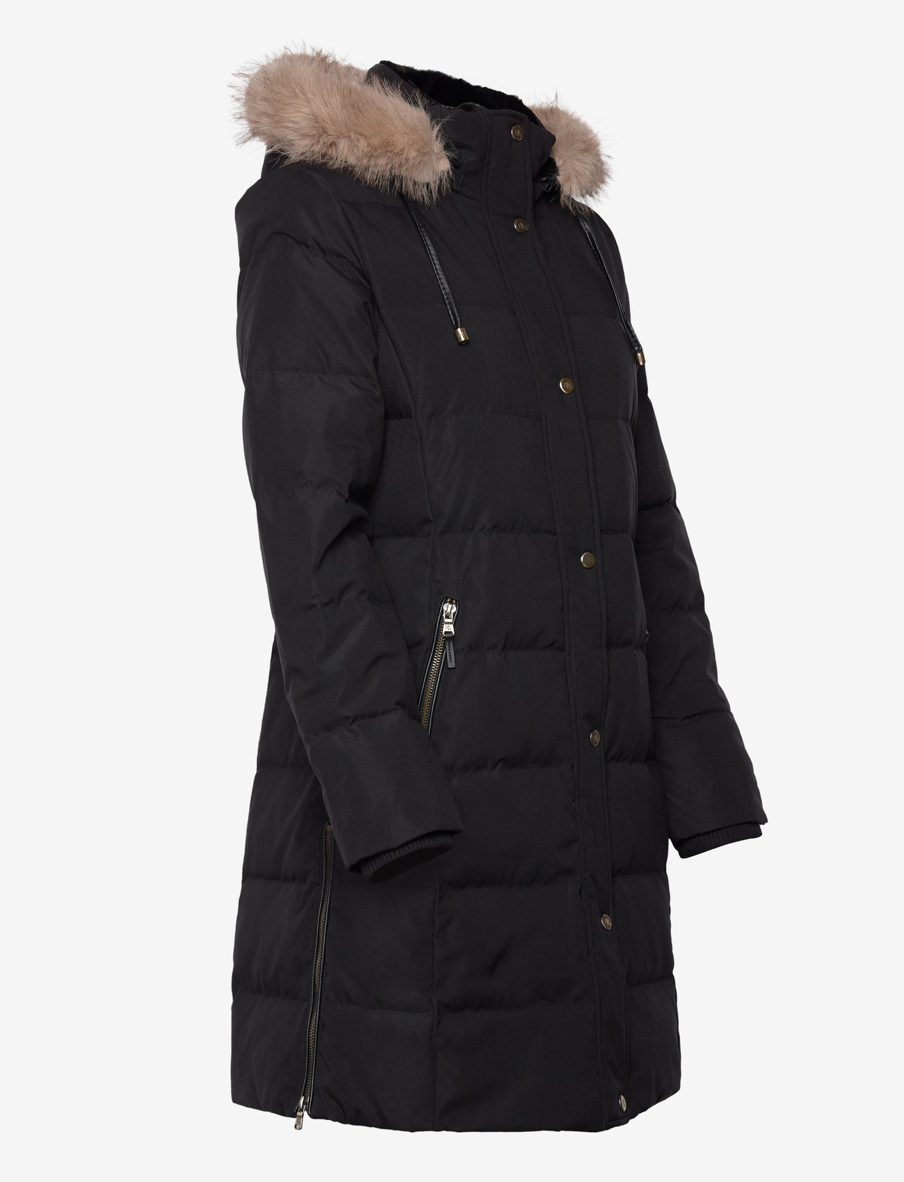 Lauren Ralph Lauren - Faux-Fur-Trim Hooded Down Coat - vinterjakker - black - 4