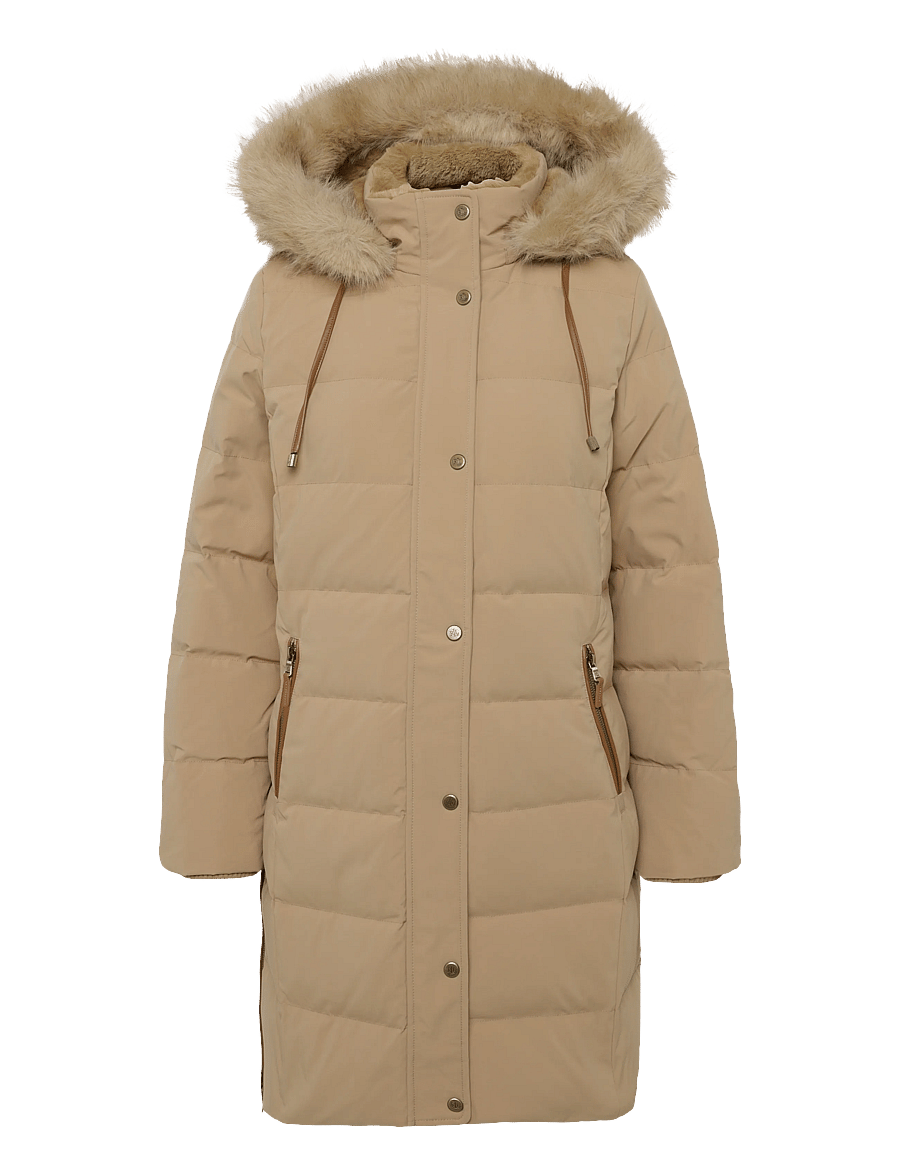 Lauren Ralph Lauren - Faux-Fur-Trim Hooded Down Coat - winter jackets - classic camel - 3