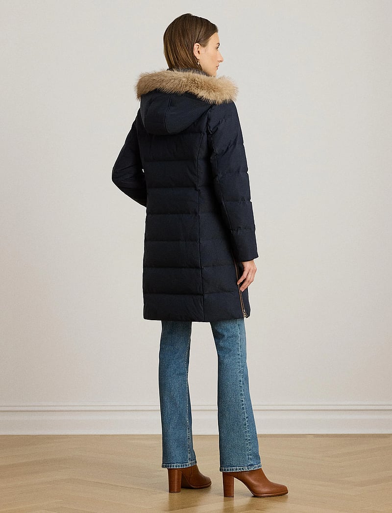 Lauren Ralph Lauren - Faux-Fur-Trim Hooded Down Coat - villased mantlid - dk navy - 5