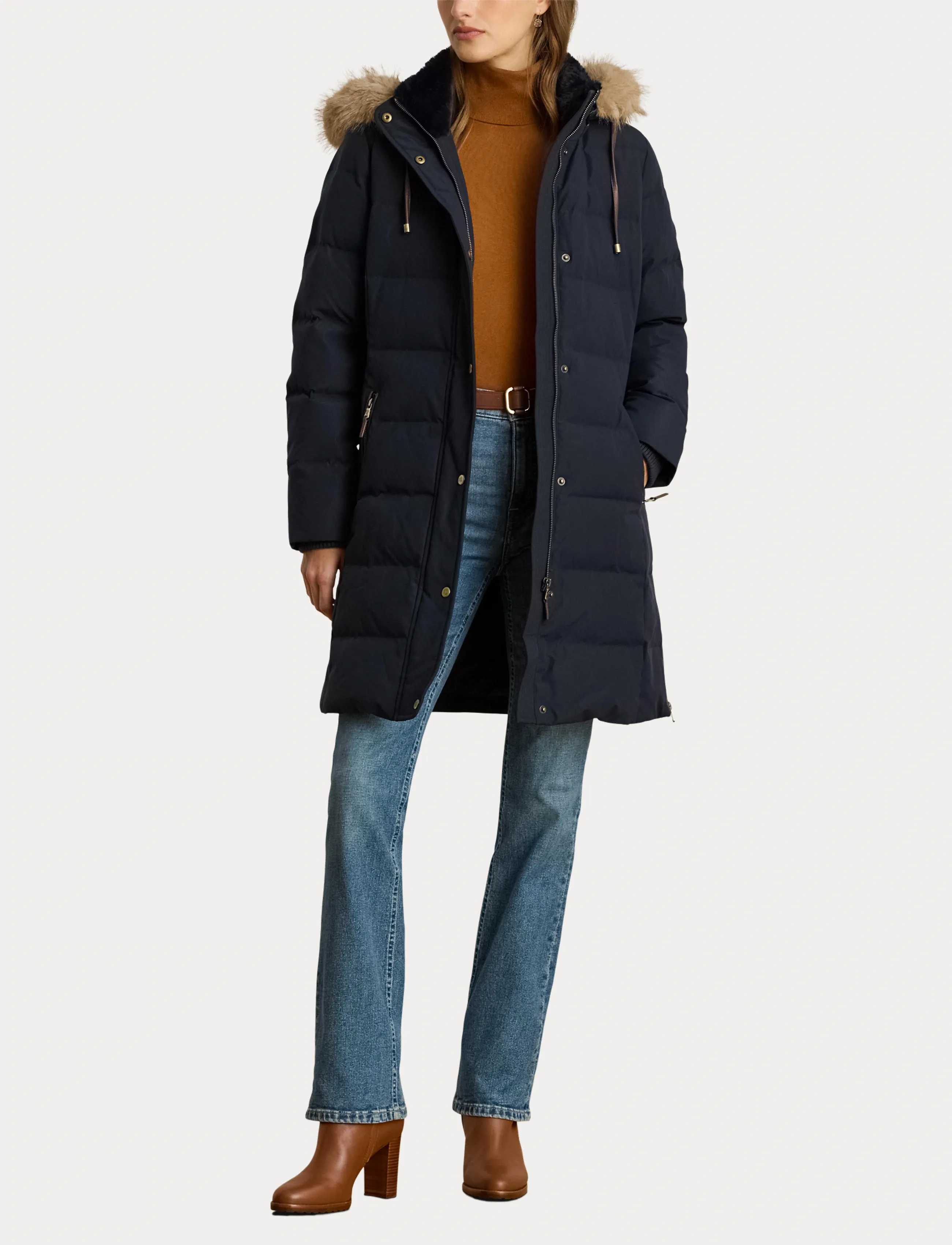 Lauren Ralph Lauren Faux-Fur-Trim Hooded Down Coat jackor dam – bild 4