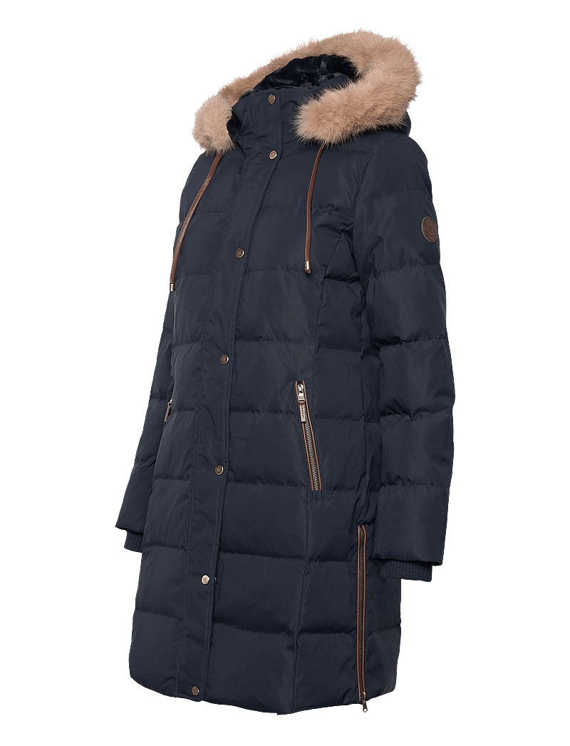 Lauren Ralph Lauren - Faux-Fur-Trim Hooded Down Coat - villased mantlid - dk navy - 3