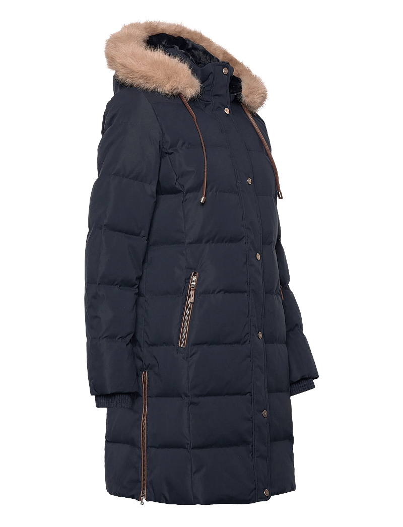 Lauren Ralph Lauren - Faux-Fur-Trim Hooded Down Coat - villased mantlid - dk navy - 4