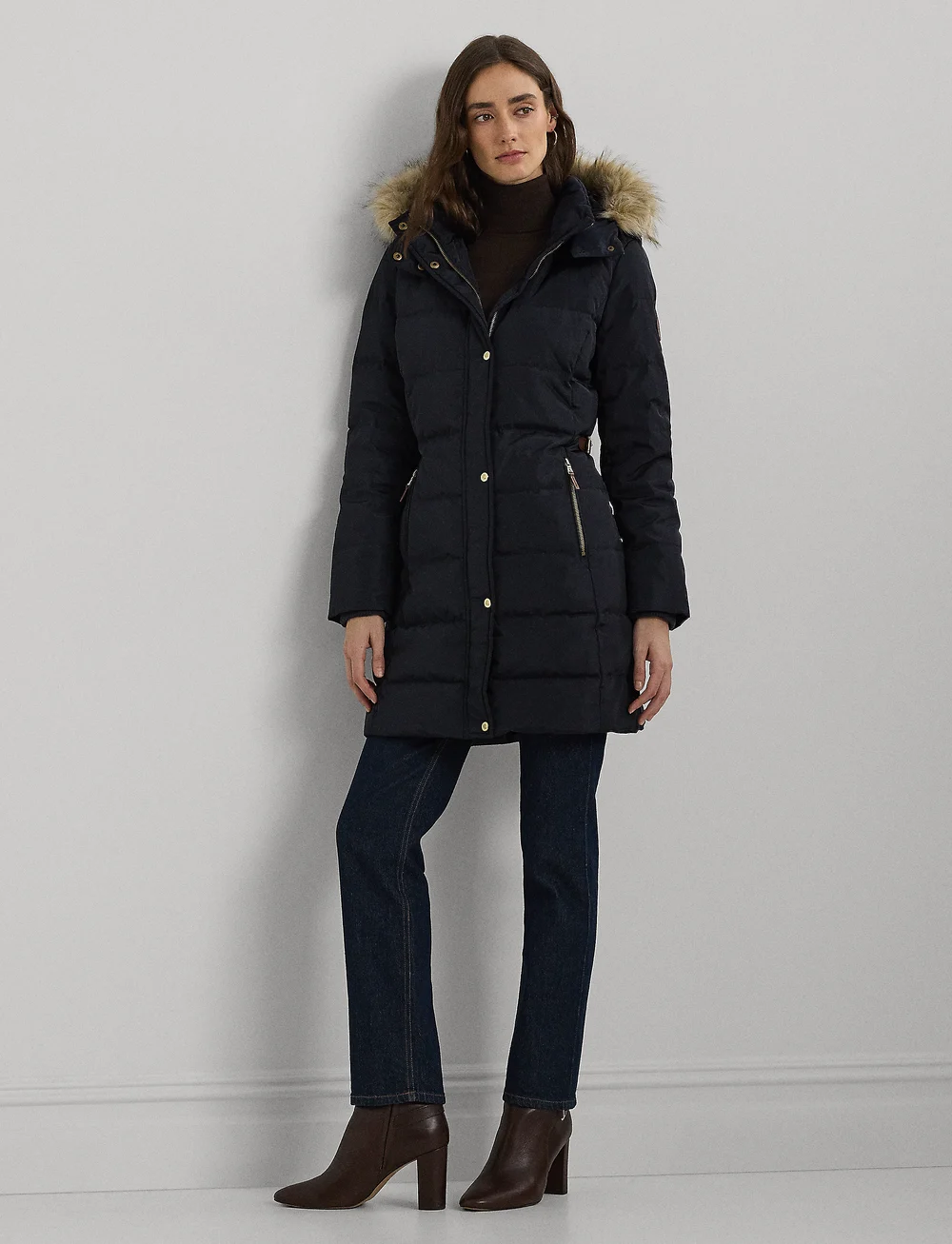 Ralph lauren coat with fur hood on sale