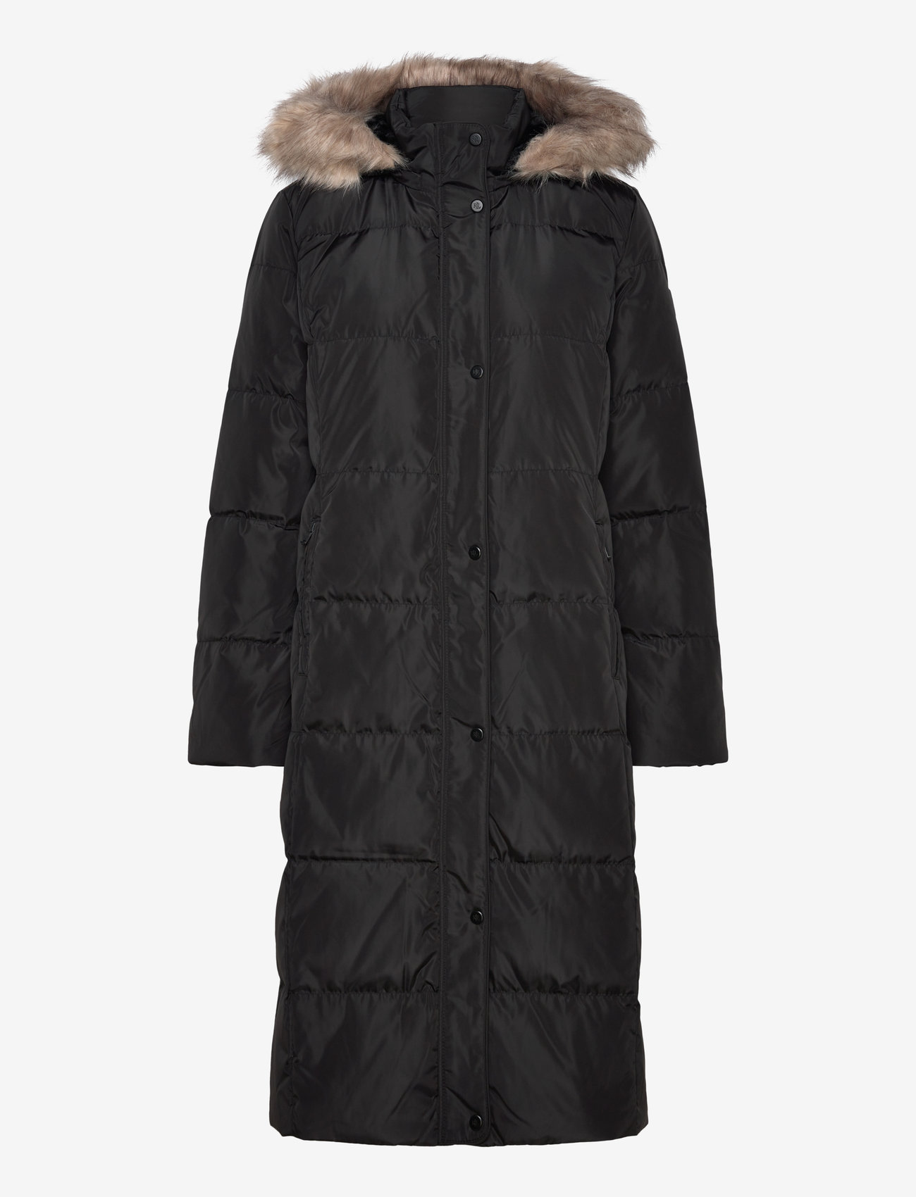 Lauren Ralph Lauren - Faux-Fur-Trim Hooded Down Coat - black - 0