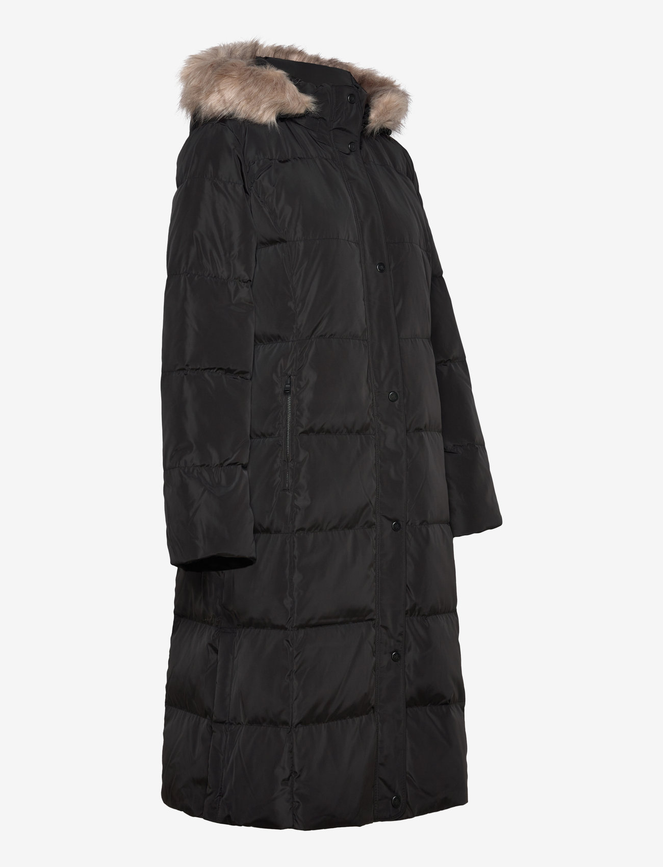 Lauren Ralph Lauren - Faux-Fur-Trim Hooded Down Coat - black - 2