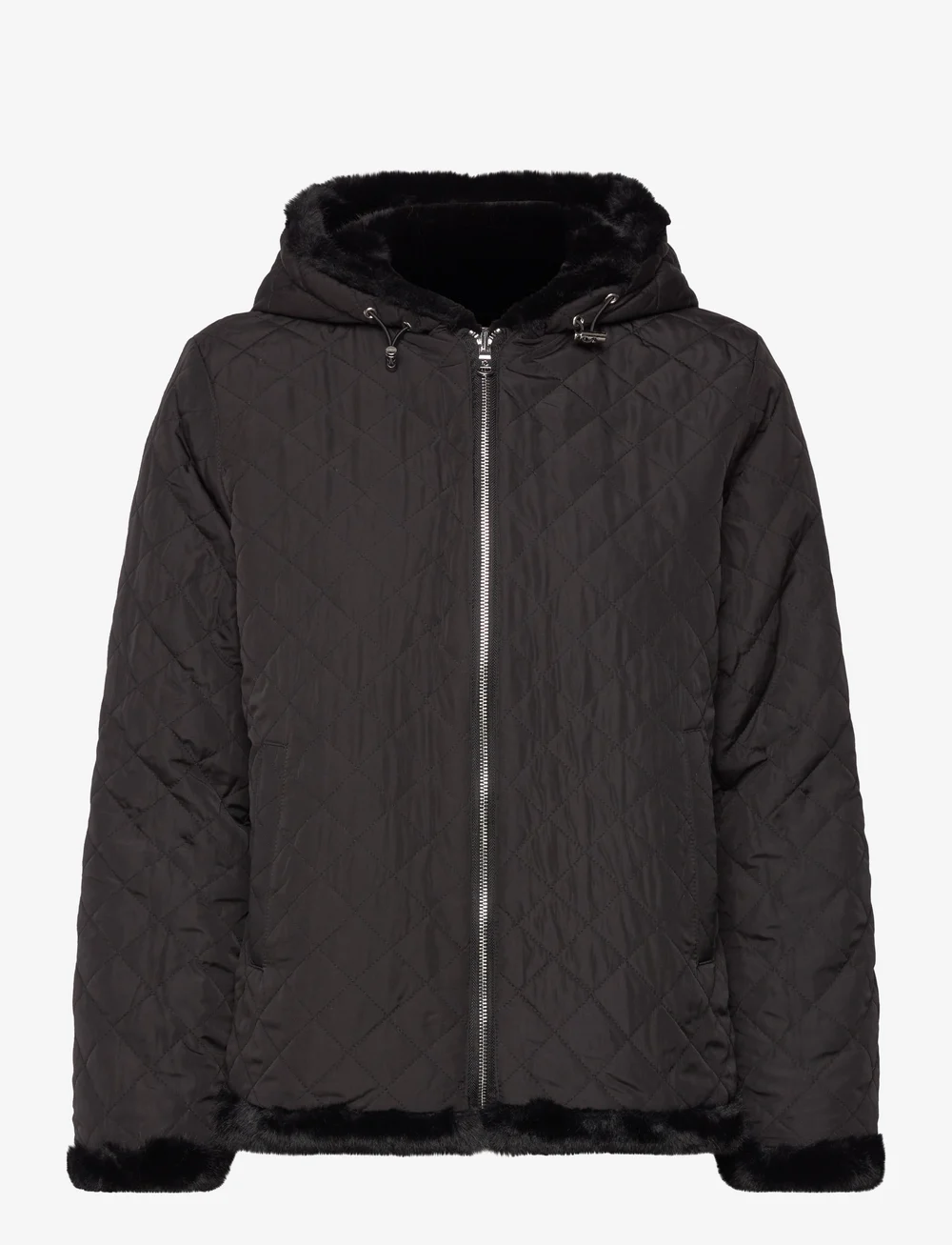 Lauren Ralph Lauren - Reversible Quilted & Faux-Fur Coat - faux fur jakker - black - 3