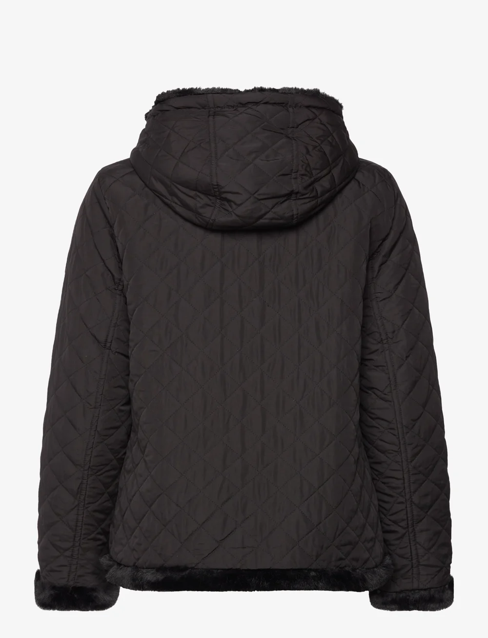 Lauren Ralph Lauren - Reversible Quilted & Faux-Fur Coat - faux fur jakker - black - 4
