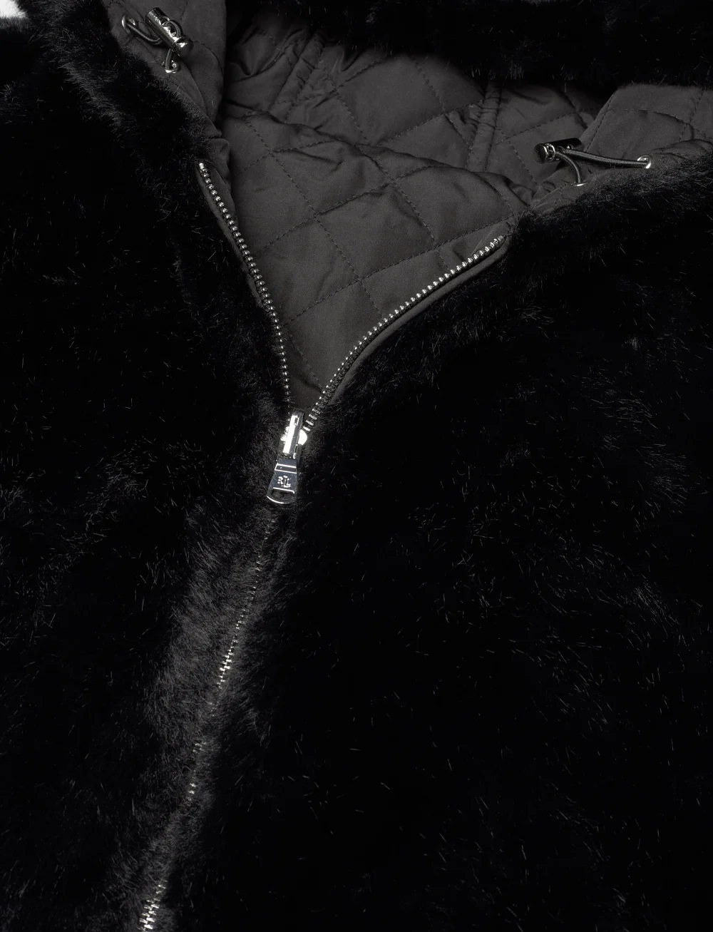 Lauren Ralph Lauren - Reversible Quilted & Faux-Fur Coat - faux fur jakker - black - 5