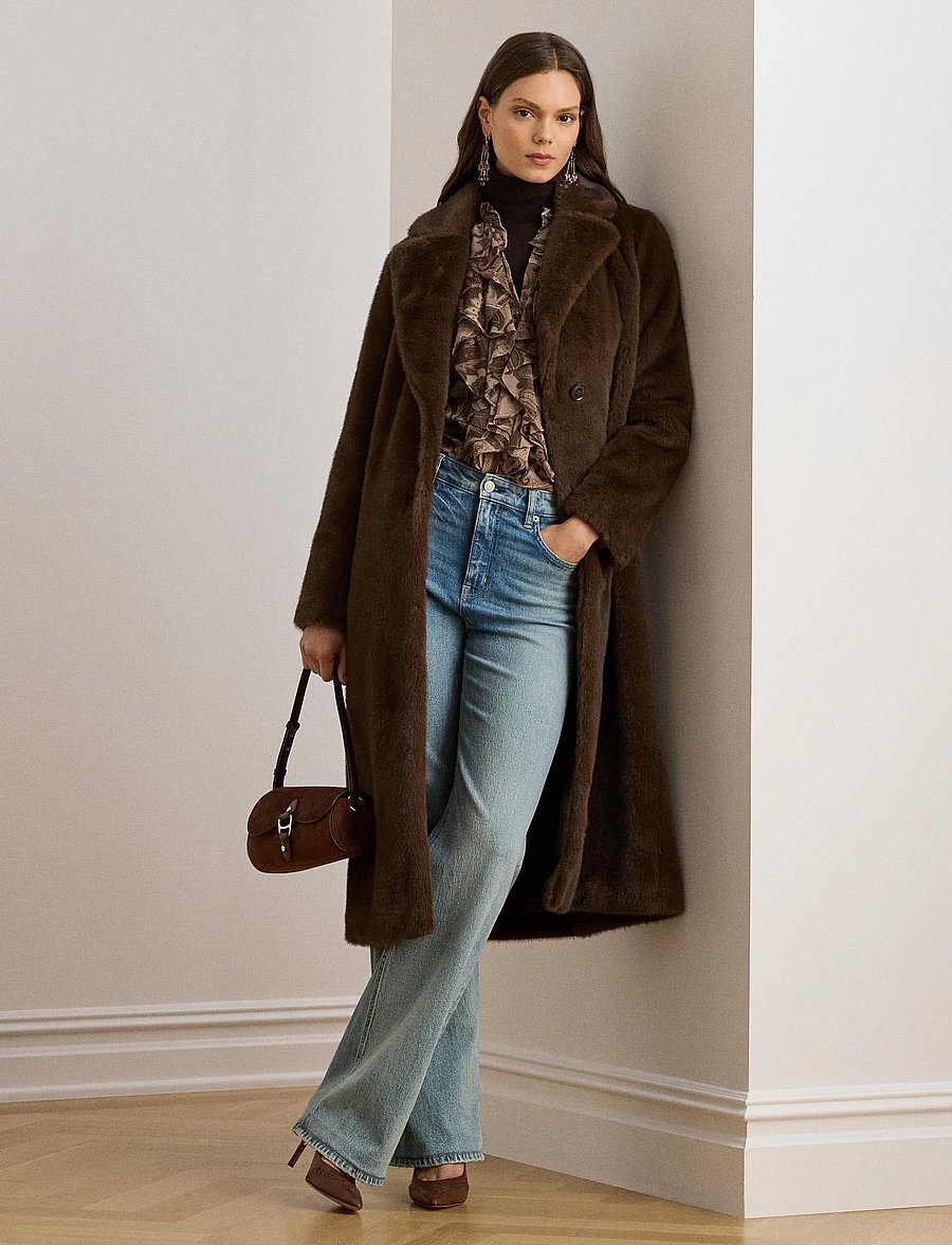 Lauren Ralph Lauren - Faux-Fur Coat - fausse fourrure - circuit brown - 3