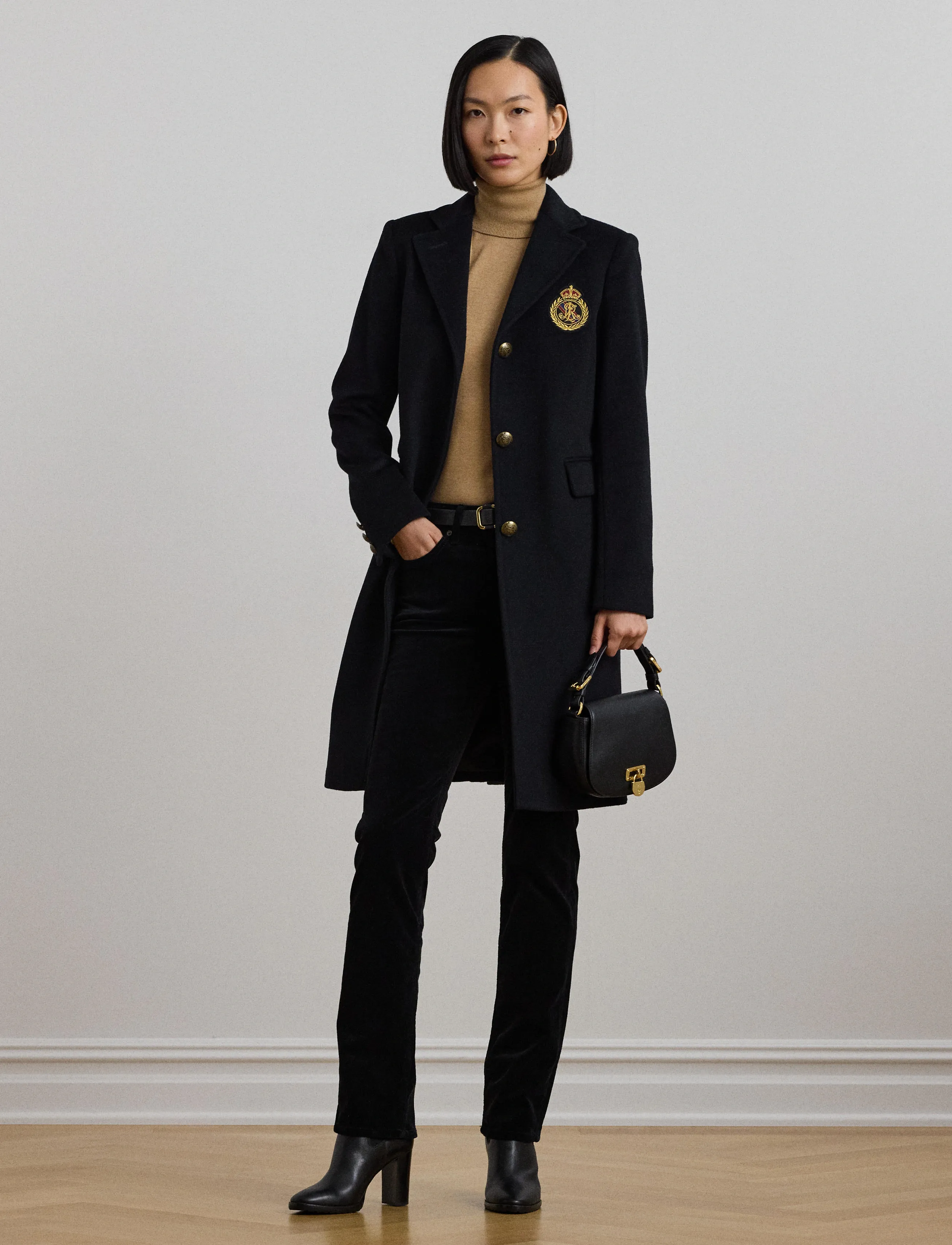 Lauren Ralph Lauren - CASHMERE BLEND-CRESTED WOOL 39" - black - 4