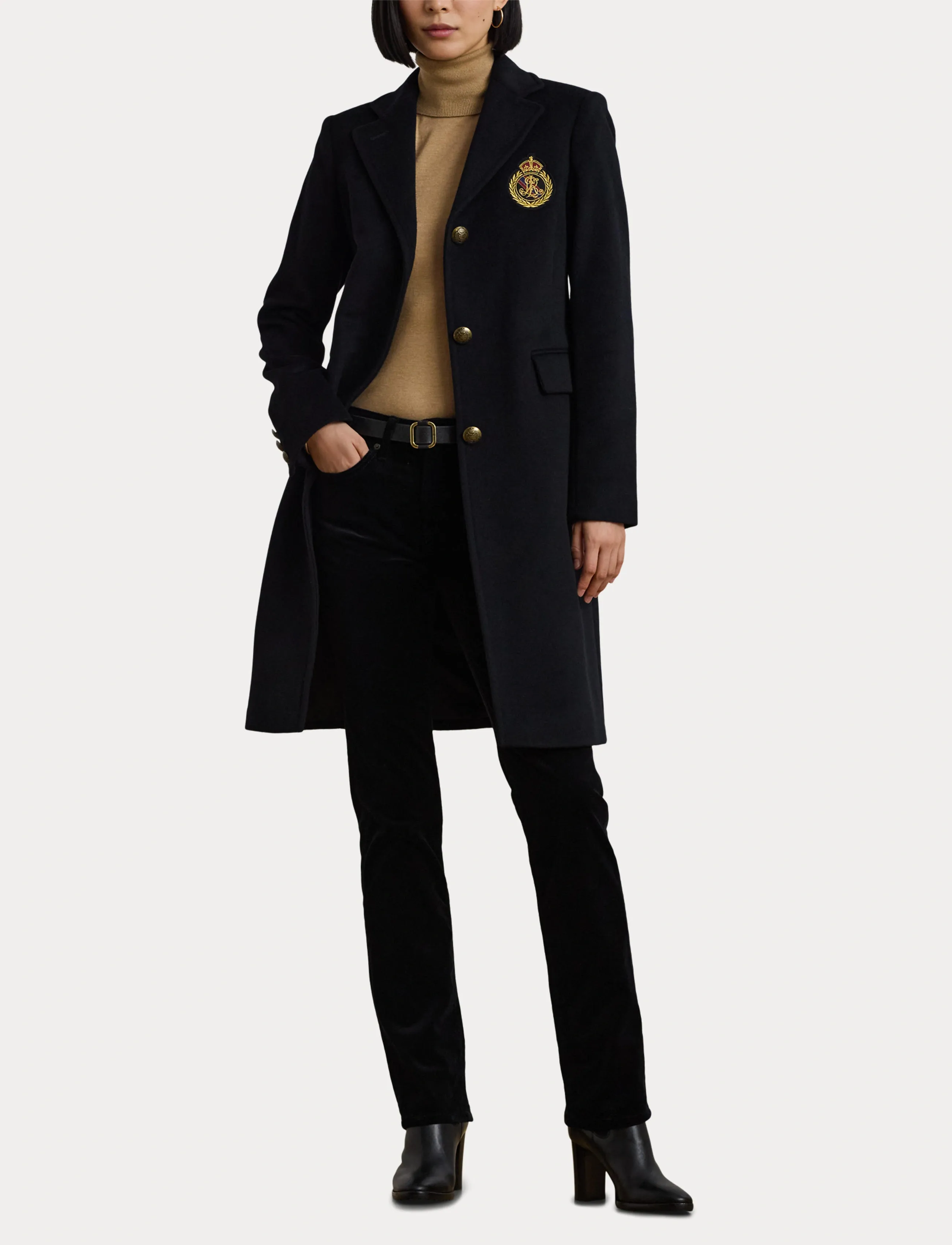 Lauren Ralph Lauren - CASHMERE BLEND-CRESTED WOOL 39" - black - 5