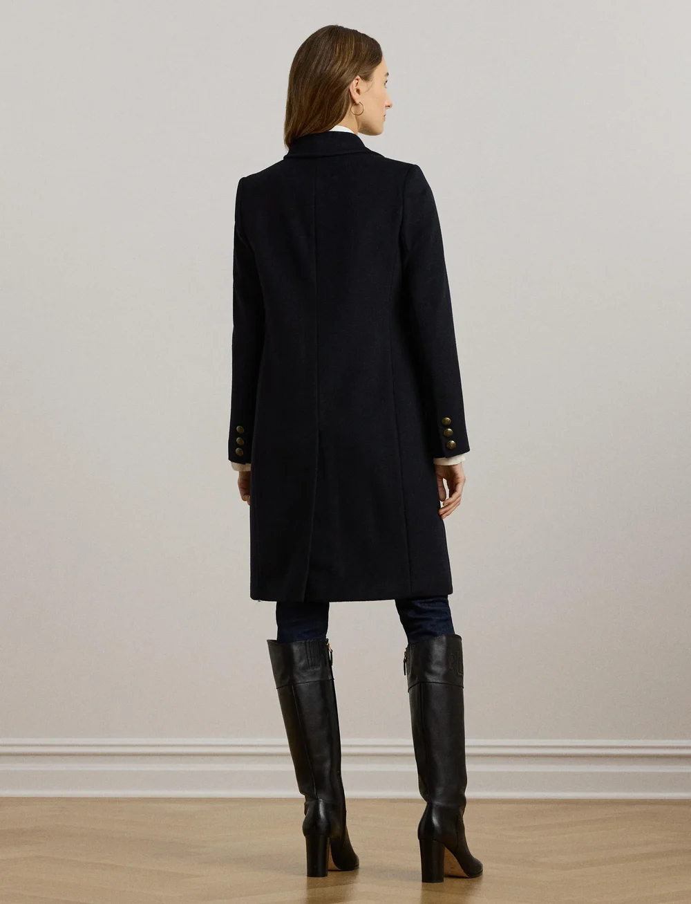 Lauren Ralph Lauren - Crest-Patch Wool-Blend Coat - wool coats - regal navy - 3