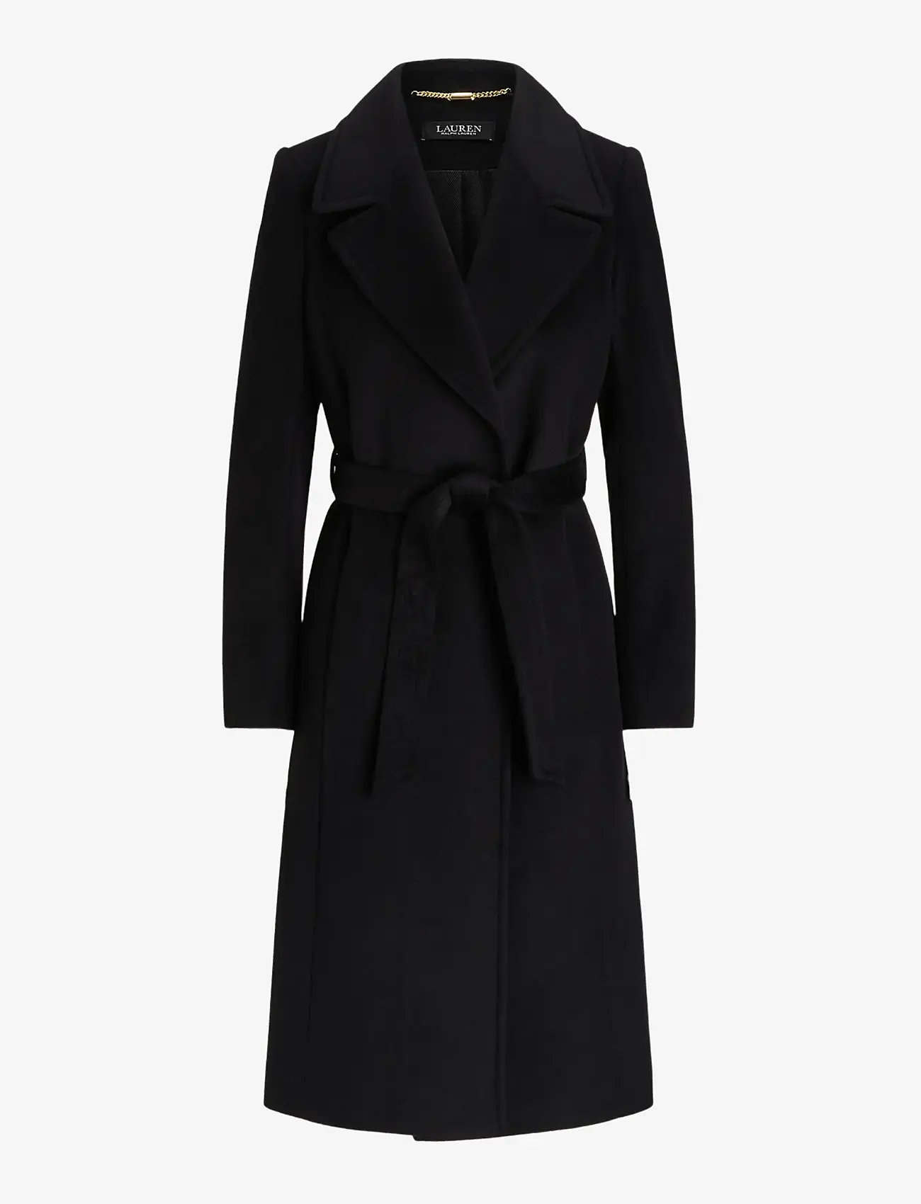 Lauren Ralph Lauren - Belted Wool-Blend Wrap Coat - winter jackets - black - 1