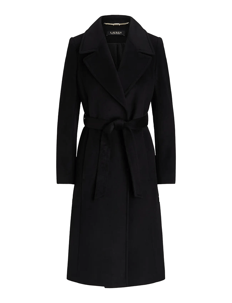 Lauren Ralph Lauren - Belted Wool-Blend Wrap Coat - winterjacken - black - 1