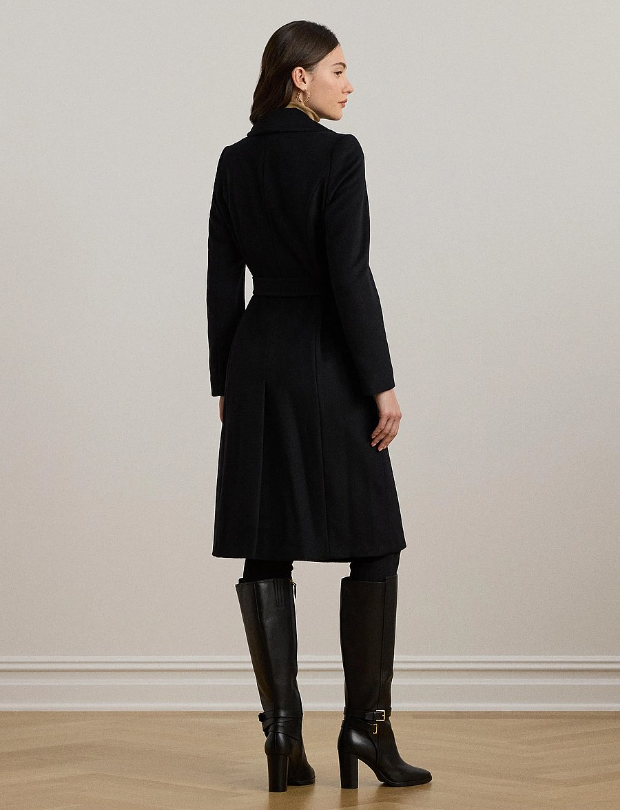 Lauren Ralph Lauren - Belted Wool-Blend Wrap Coat - vinterjakker - black - 2
