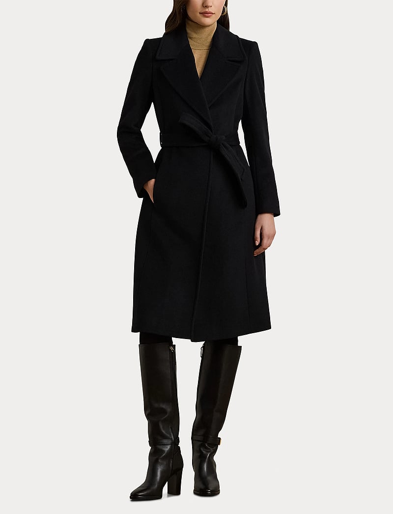 Lauren Ralph Lauren - Belted Wool-Blend Wrap Coat - winterjacken - black - 4