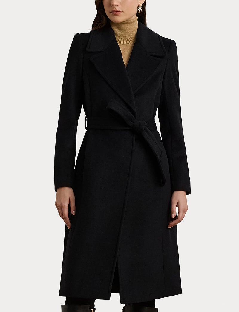 Lauren Ralph Lauren - Belted Wool-Blend Wrap Coat - winterjacken - black - 5