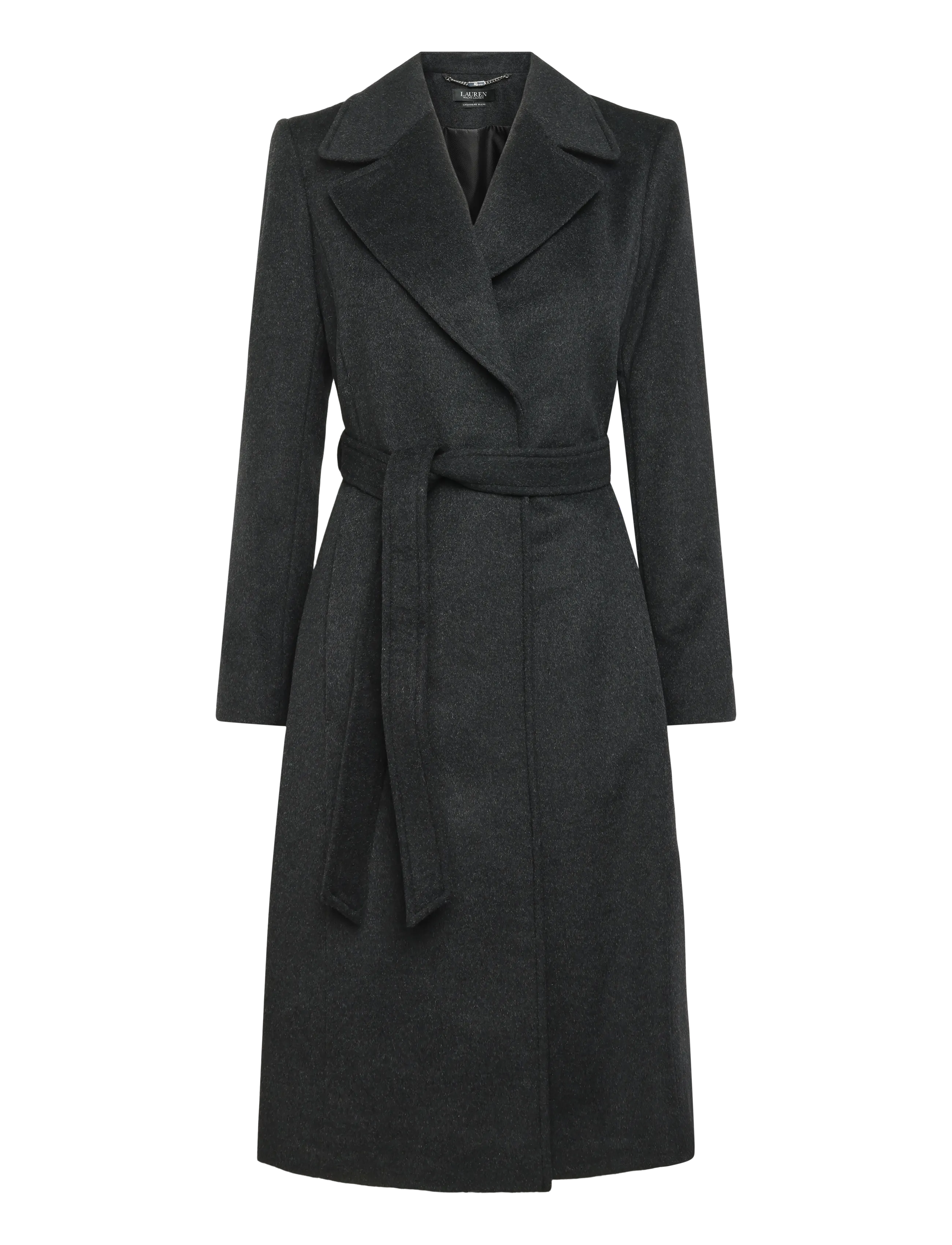 Lauren Ralph Lauren Belted Wool-Blend Wrap Coat - Kleidung - CHARCOAL HEATHER / grey