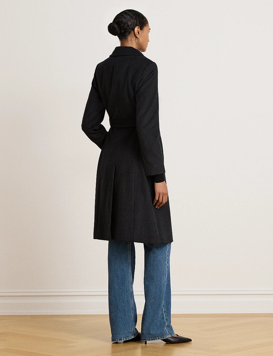 Lauren Ralph Lauren - Belted Wool-Blend Wrap Coat - winterjacken - charcoal heather - 4