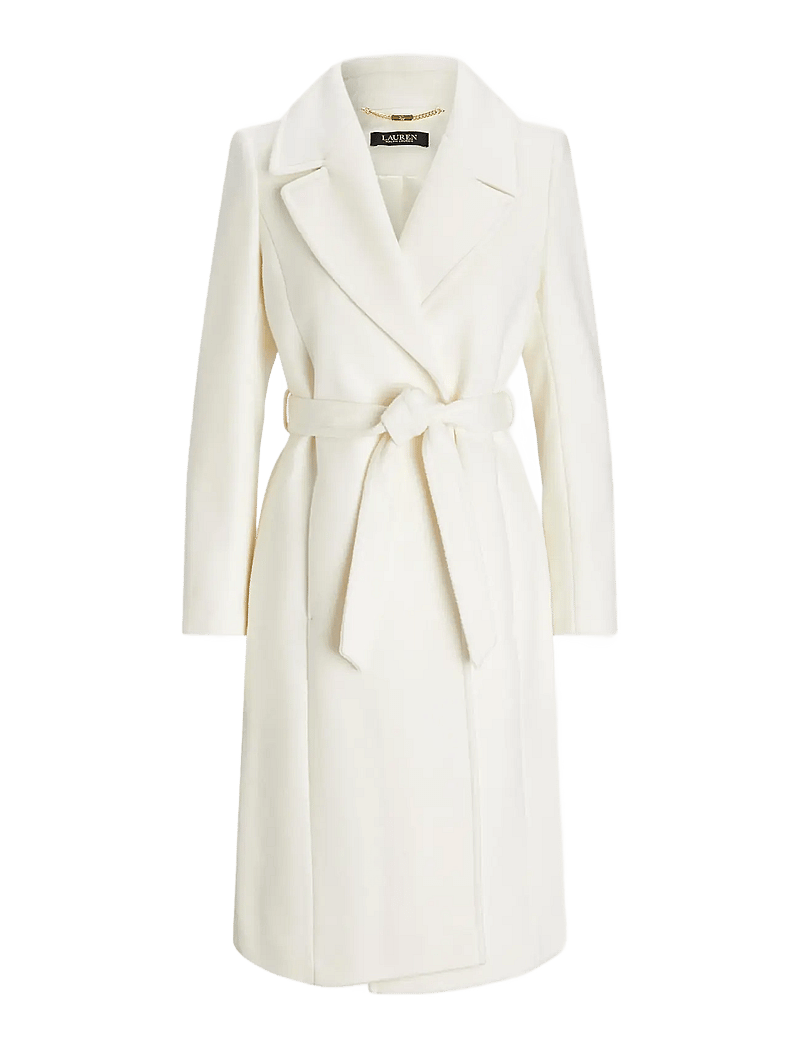 Lauren Ralph Lauren - Belted Wool-Blend Wrap Coat - wollmäntel - moda cream - 1