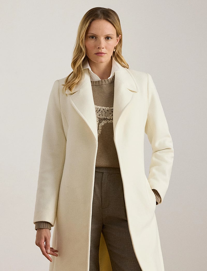Lauren Ralph Lauren - Belted Wool-Blend Wrap Coat - wollmäntel - moda cream - 0
