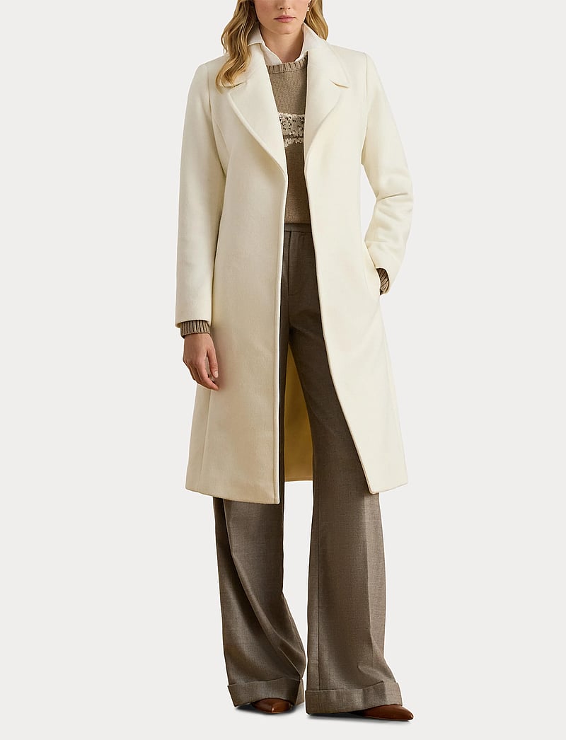 Lauren Ralph Lauren - Belted Wool-Blend Wrap Coat - wollmäntel - moda cream - 4