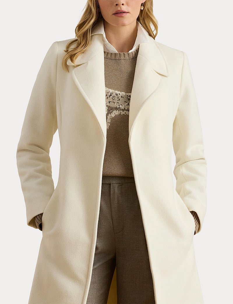 Lauren Ralph Lauren - Belted Wool-Blend Wrap Coat - wollmäntel - moda cream - 5