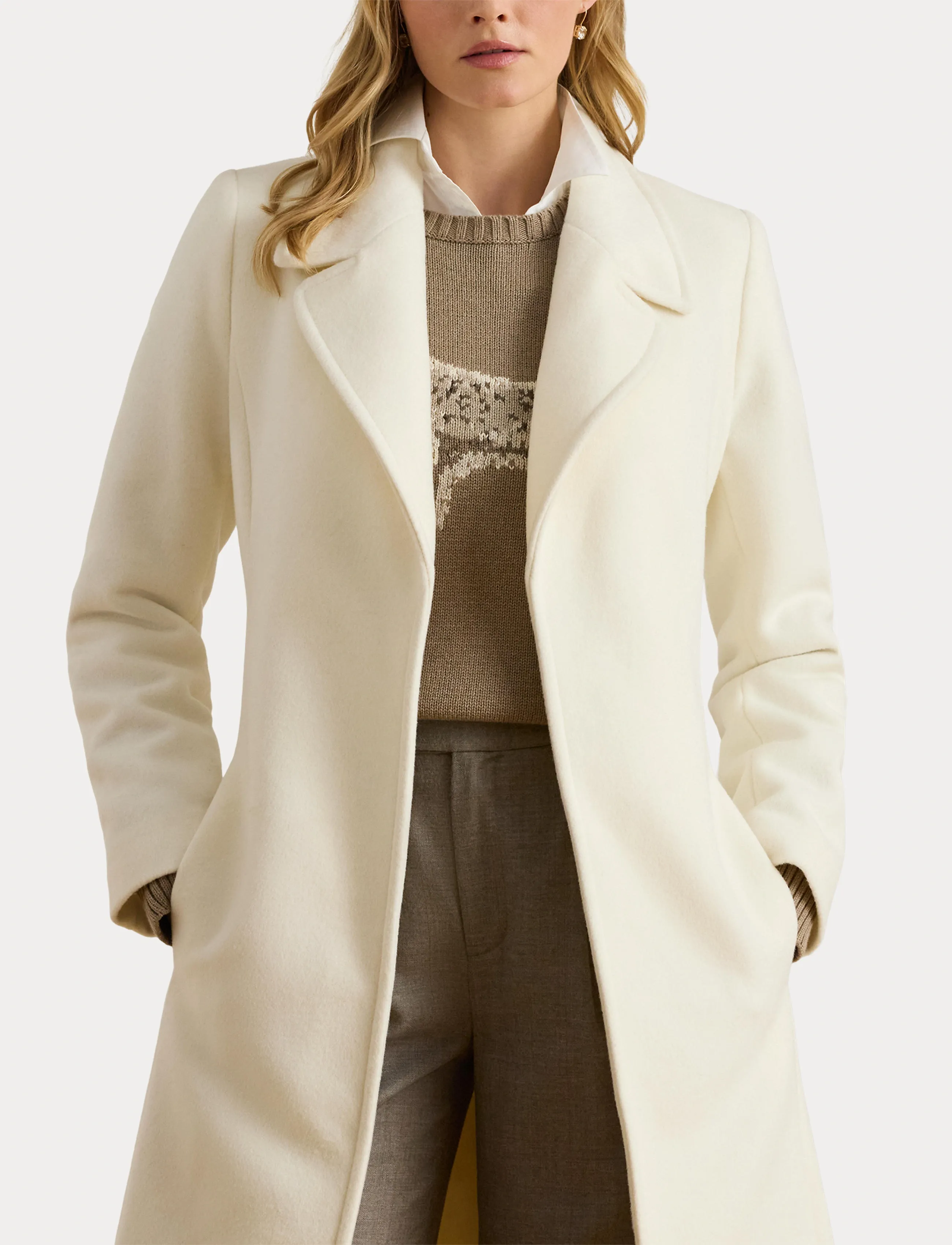 Lauren Ralph Lauren - CASHMERE BLEND-WOOL WRAP 42" - winterjacken - moda cream - 5