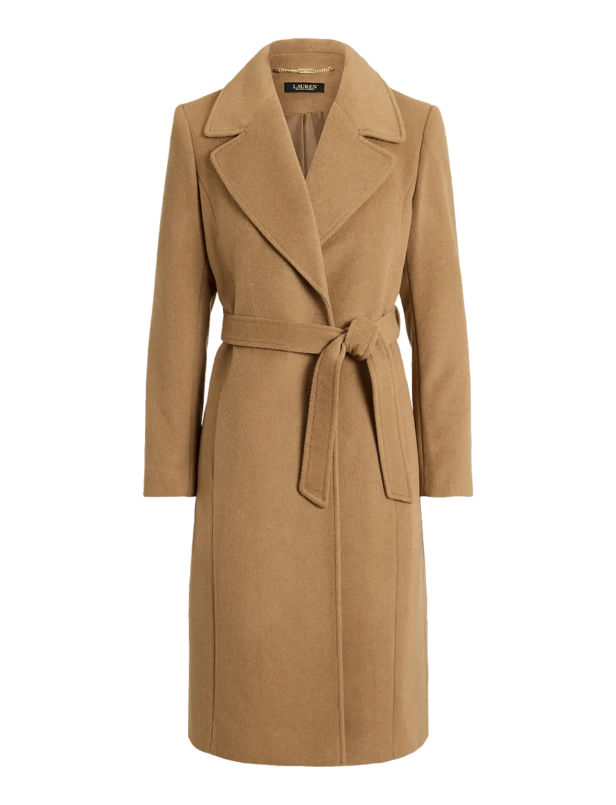 Lauren Ralph Lauren - Belted Wool-Blend Wrap Coat - vinterjakker - new vicuna - 0