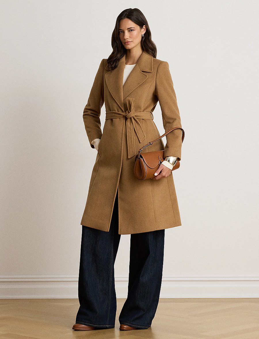 Lauren Ralph Lauren - CASHMERE BLEND-WOOL WRAP 42" - vinterjackor - new vicuna - 0