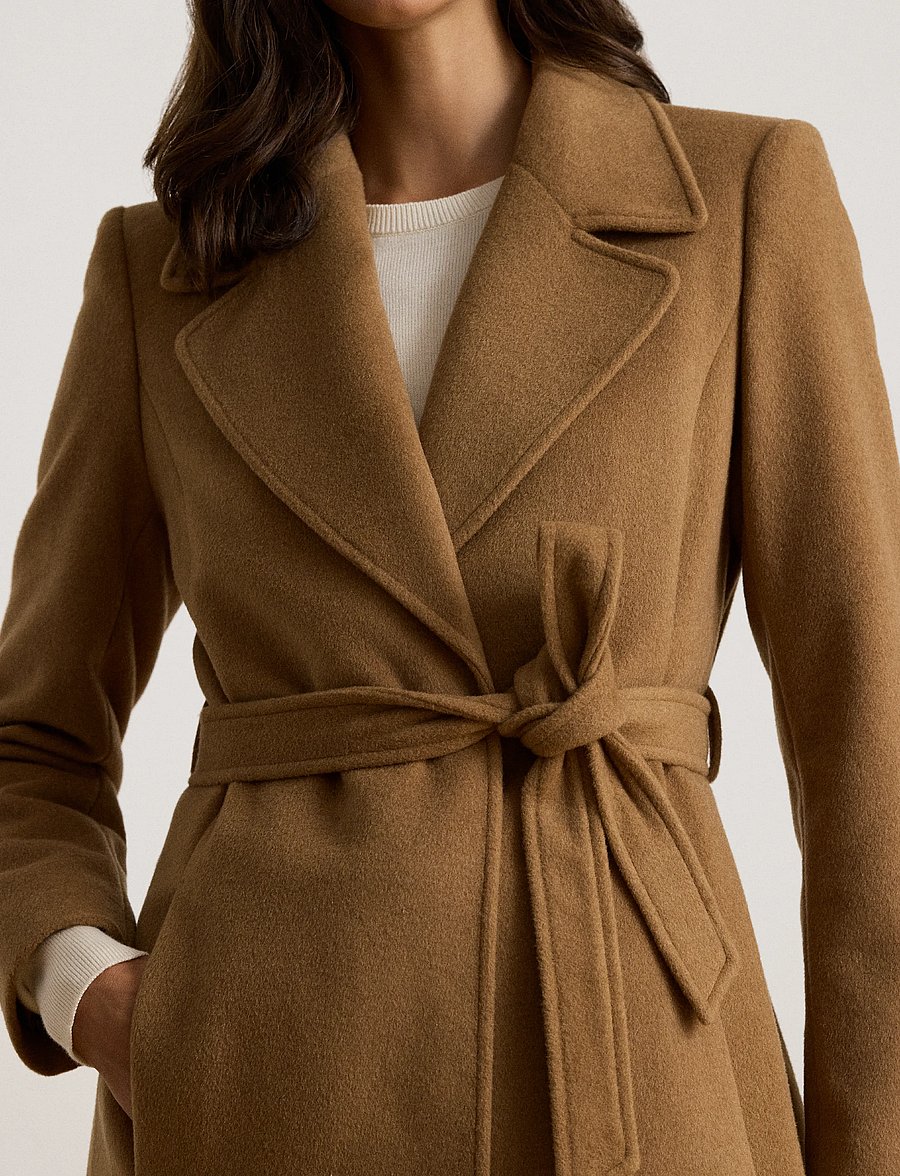 Lauren Ralph Lauren - CASHMERE BLEND-WOOL WRAP 42" - vinterjackor - new vicuna - 5