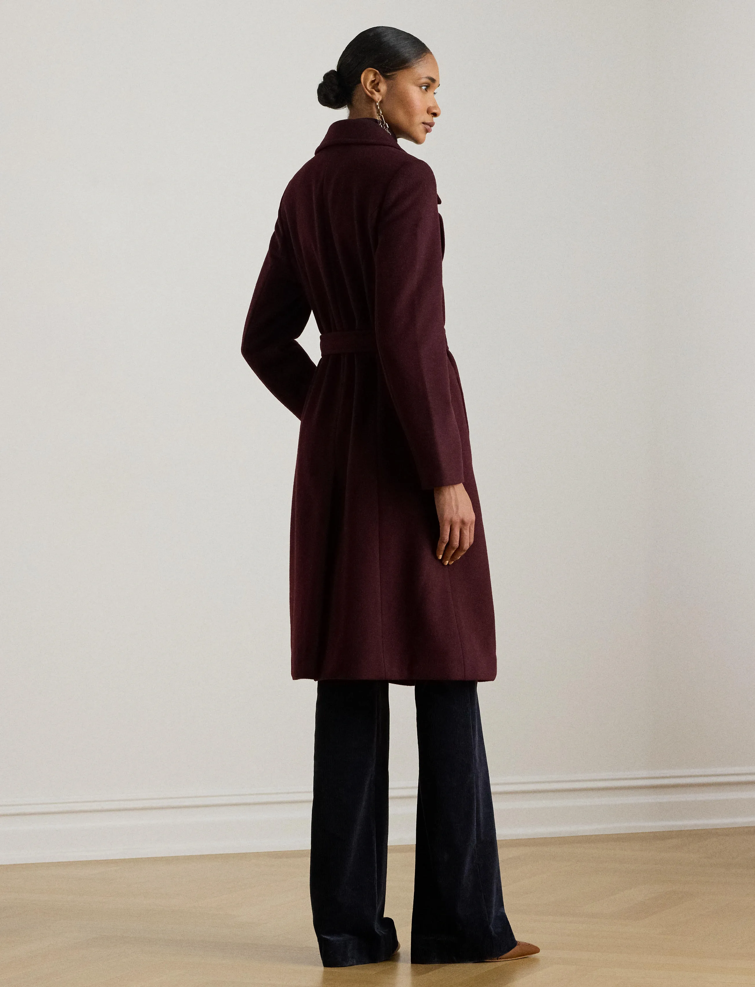 Lauren Ralph Lauren - Belted Wool-Blend Wrap Coat - vinterjackor - pinot noir - 2