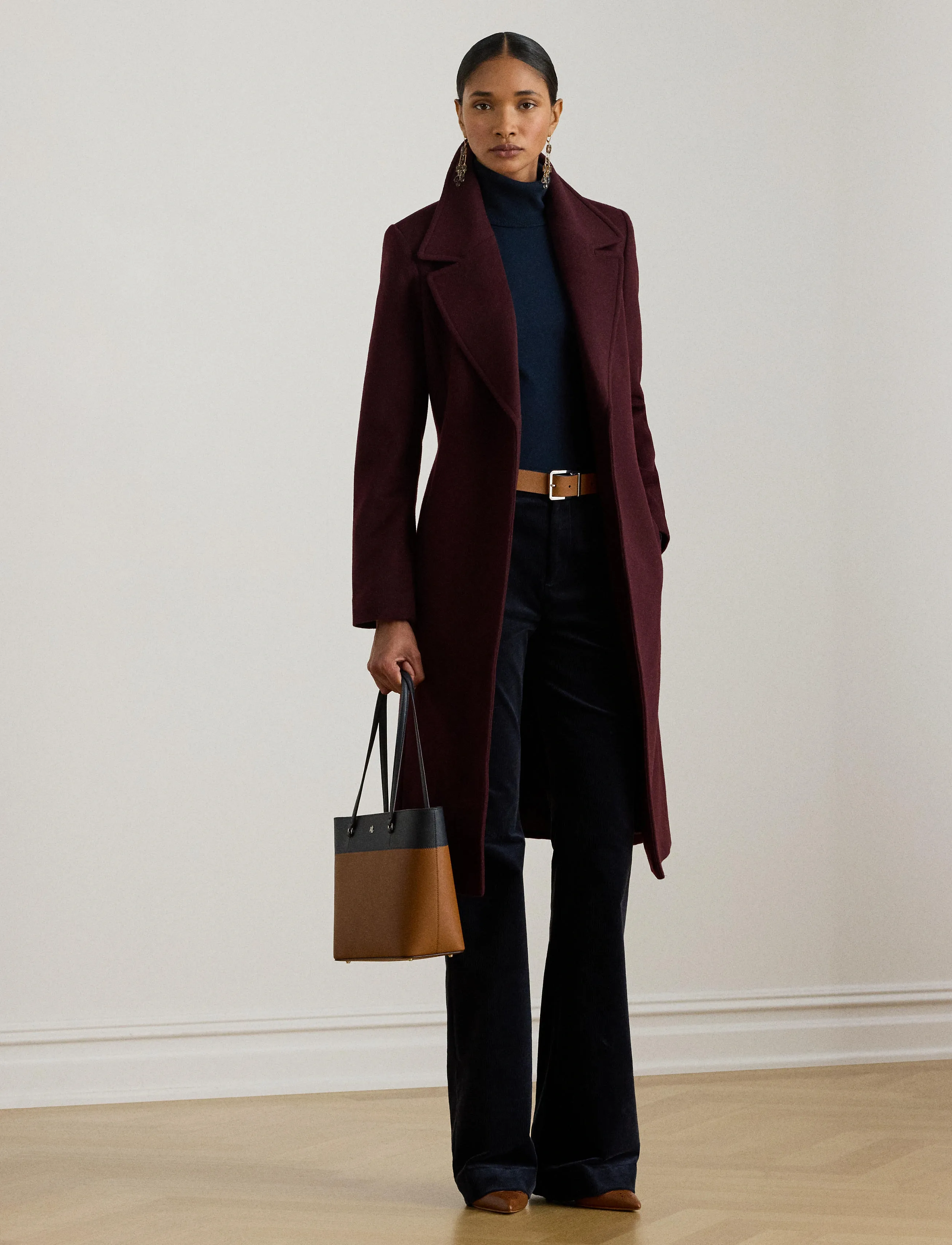 Lauren Ralph Lauren - Belted Wool-Blend Wrap Coat - vinterjackor - pinot noir - 3