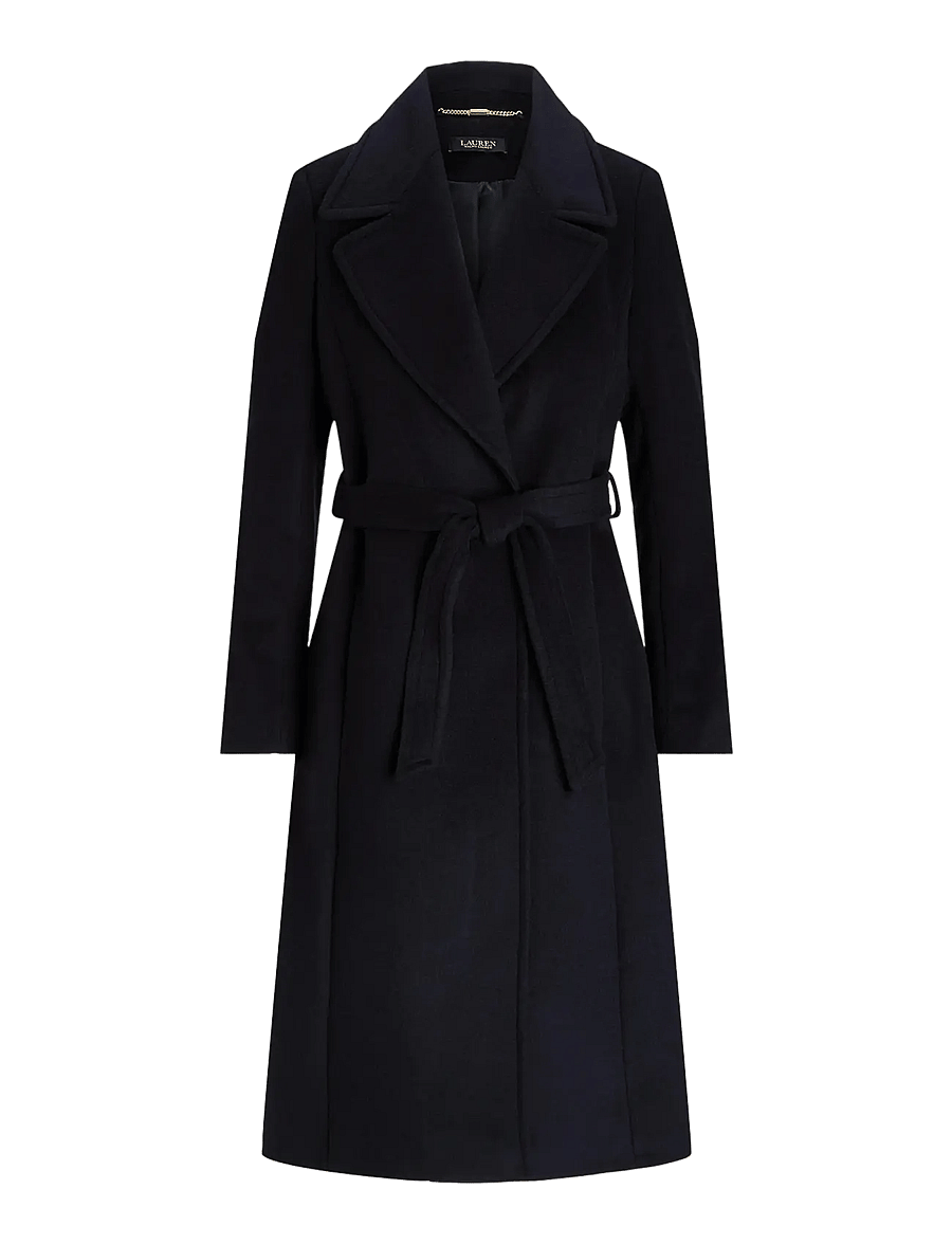 Lauren Ralph Lauren - Belted Wool-Blend Wrap Coat - vinterjackor - regal navy - 1