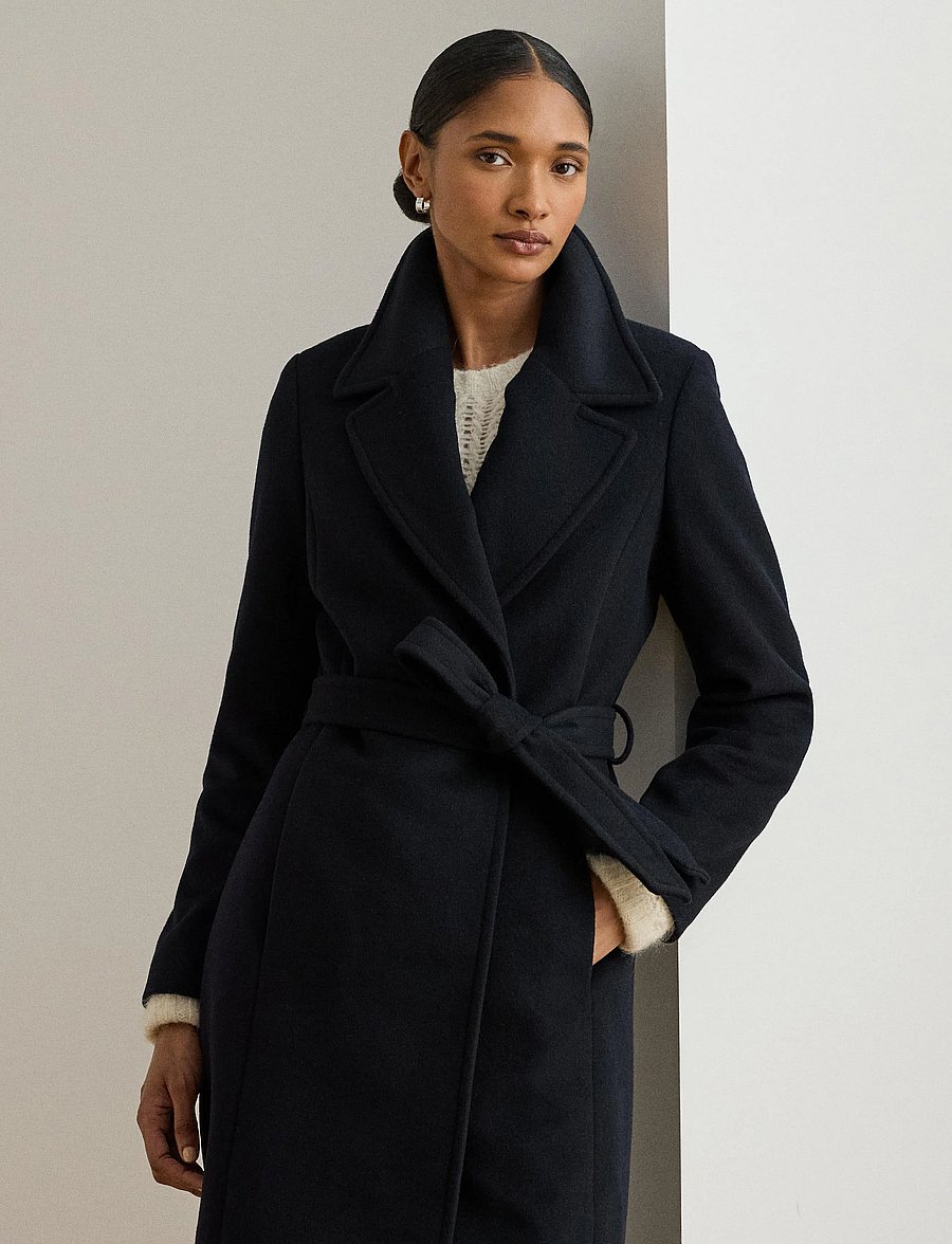 Lauren Ralph Lauren - Belted Wool-Blend Wrap Coat - vinterjakker - regal navy - 0