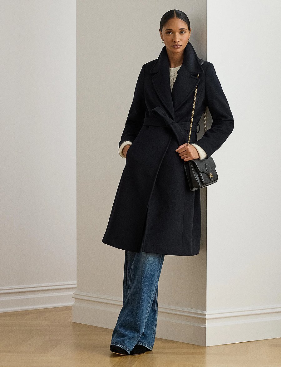Lauren Ralph Lauren - Belted Wool-Blend Wrap Coat - vinterjackor - regal navy - 4