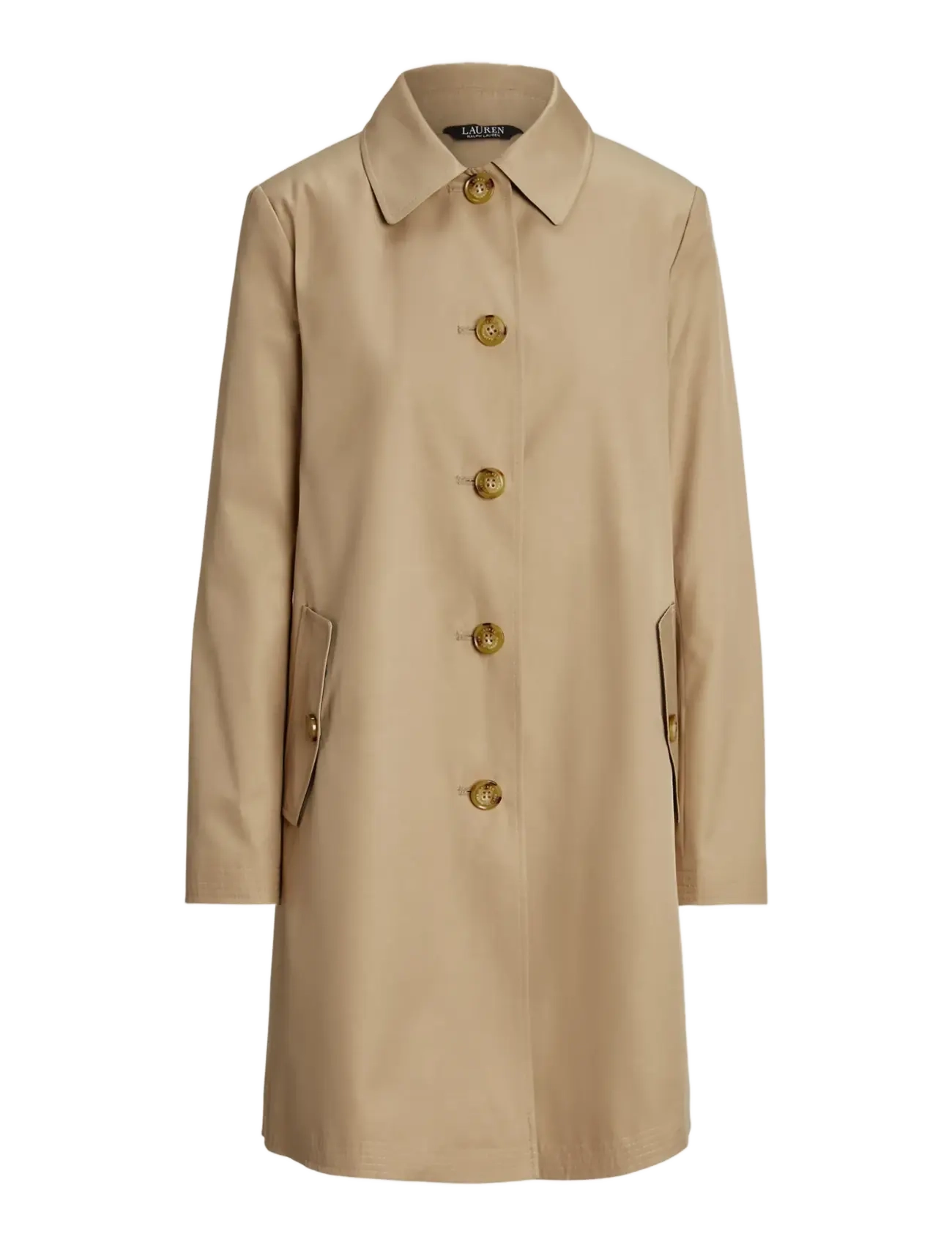 Lauren Ralph Lauren - Hooded Cotton-Blend Balmacaan Coat - leichte mäntel - birch tan - 1