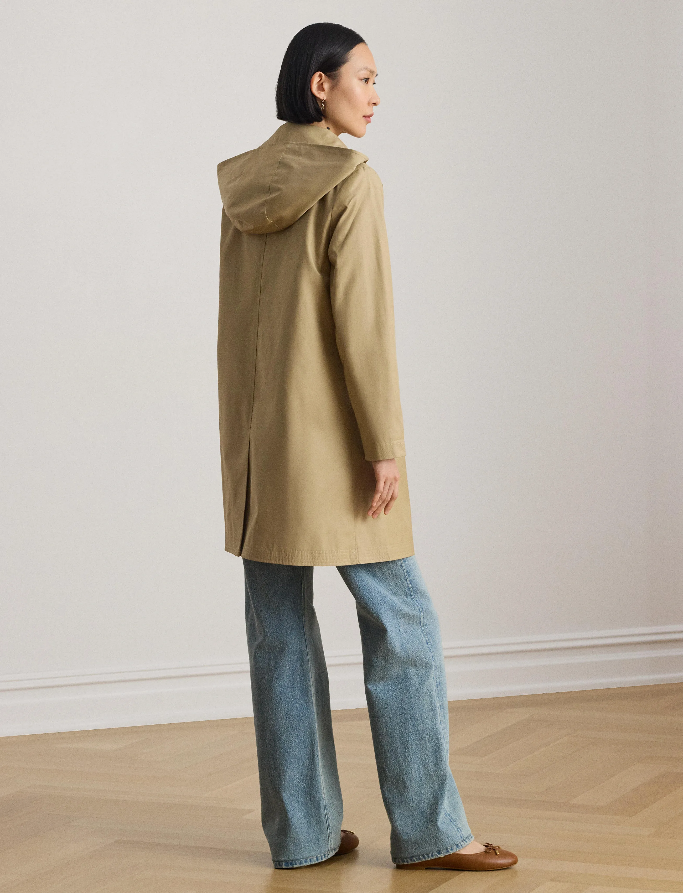 Lauren Ralph Lauren - Hooded Cotton-Blend Balmacaan Coat - leichte mäntel - birch tan - 2