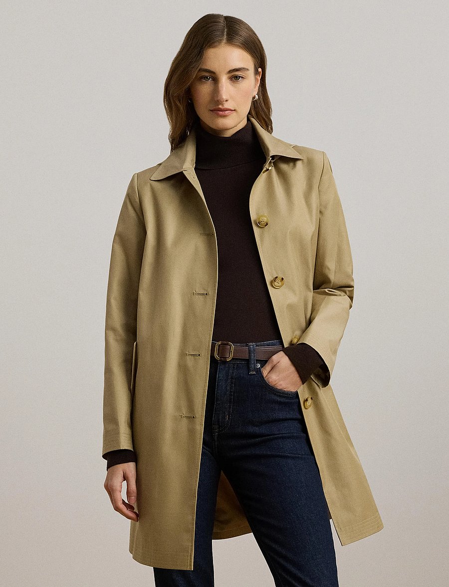 Lauren Ralph Lauren - Hooded Cotton-Blend Balmacaan Coat - kevadmantlid - birch tan - 3