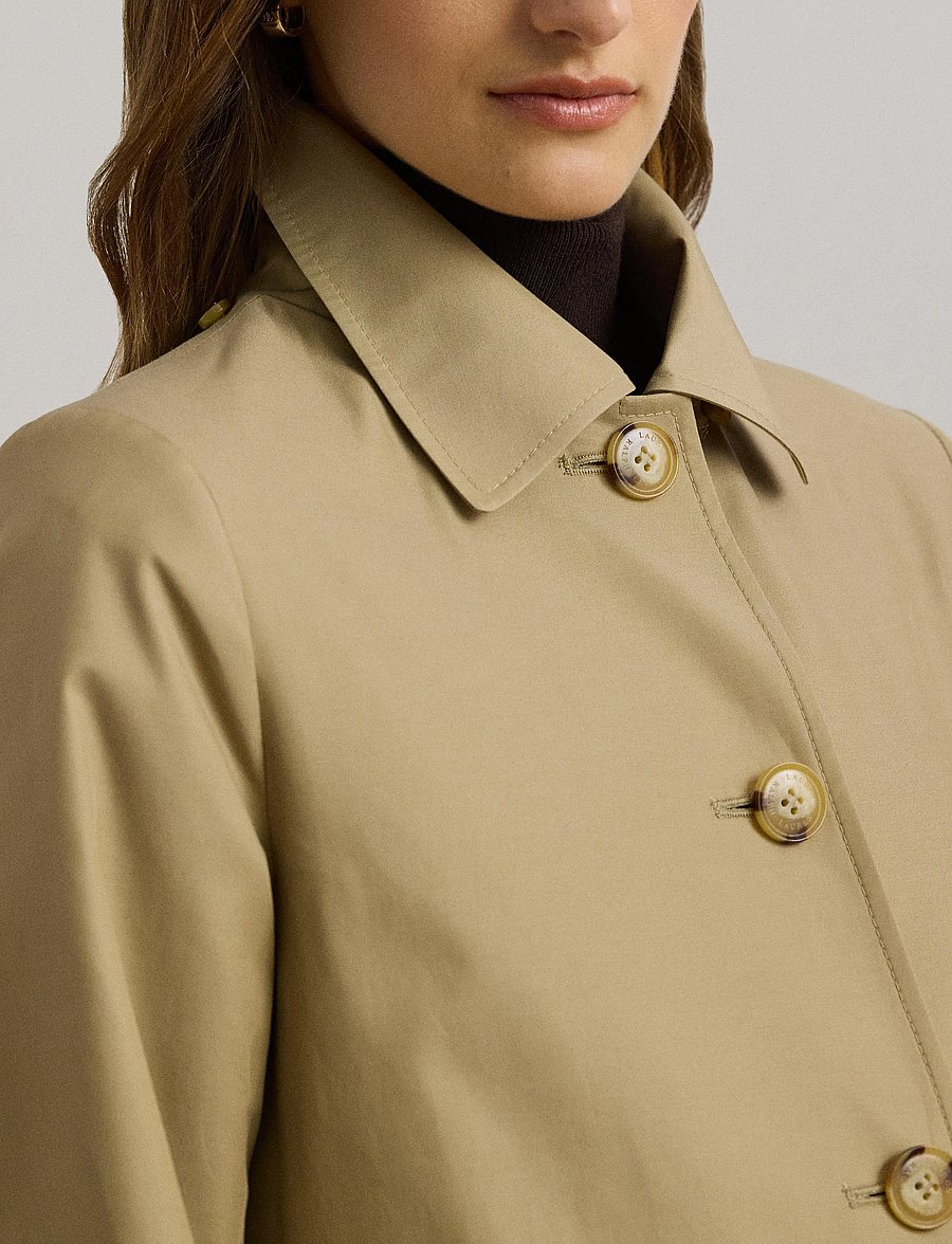 Lauren Ralph Lauren - Hooded Cotton-Blend Balmacaan Coat - kevadmantlid - birch tan - 4