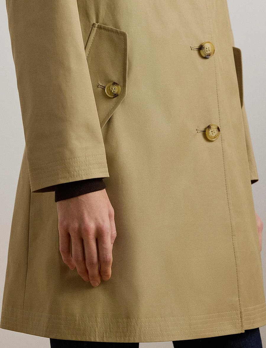 Lauren Ralph Lauren - Hooded Cotton-Blend Balmacaan Coat - kevadmantlid - birch tan - 5