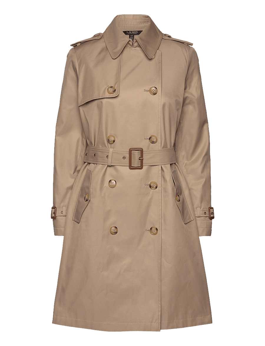 Lauren Ralph Lauren - Double-Breasted Cotton-Blend Trench Coat - rykfrakkar - birch tan - 2