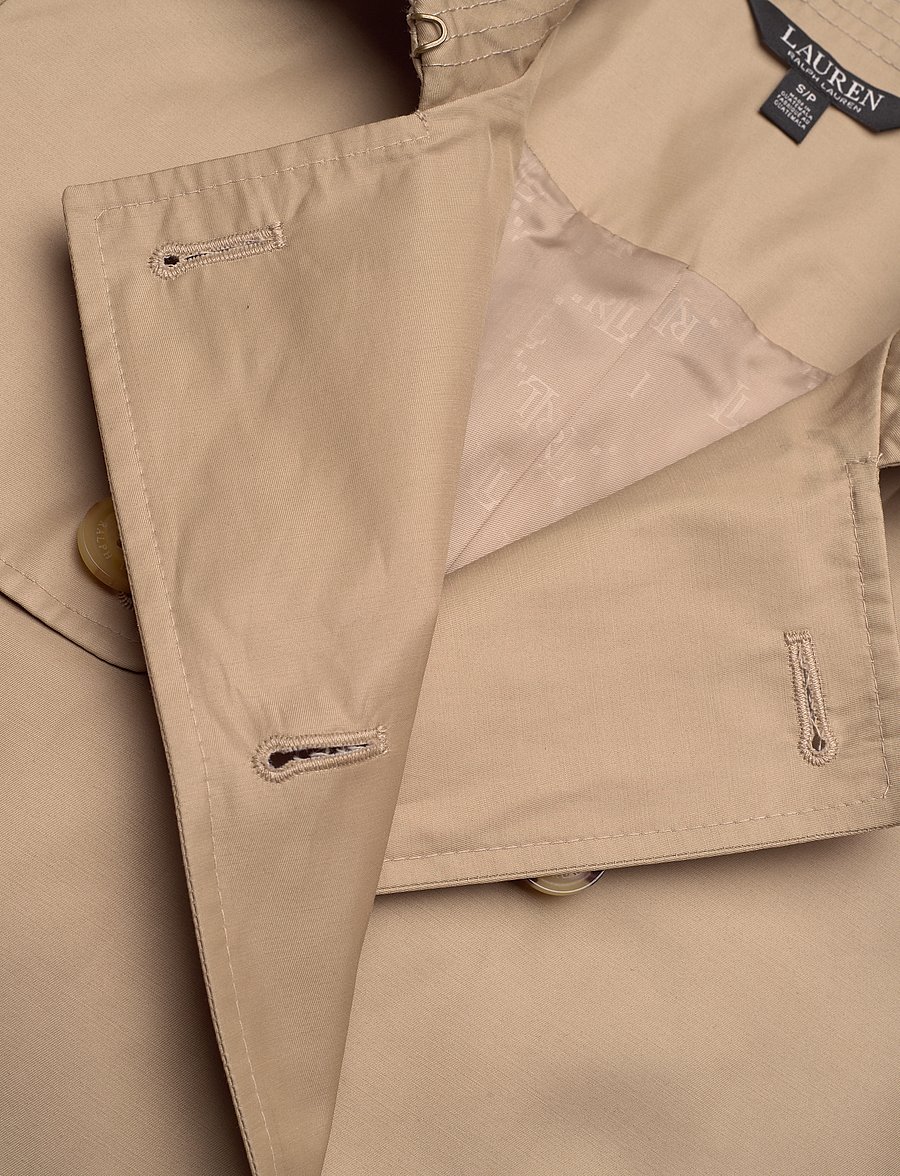Lauren Ralph Lauren - Double-Breasted Cotton-Blend Trench Coat - rykfrakkar - birch tan - 3
